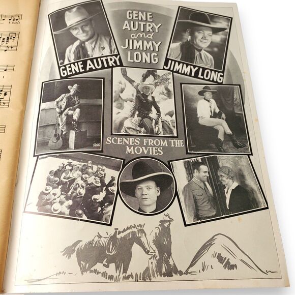 1935 Gene Autry & Jimmy Long Cowboy Songs Mountain Ballads Sheet Music Songbook - Picture 9 of 16